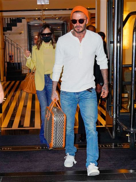 david beckham goyard|Victoria and David Beckham travel in style with the .